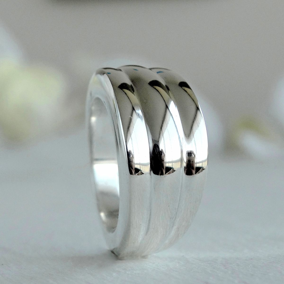 GENERICO - Anillo de Plata 950 Mujer - Triple Bombé