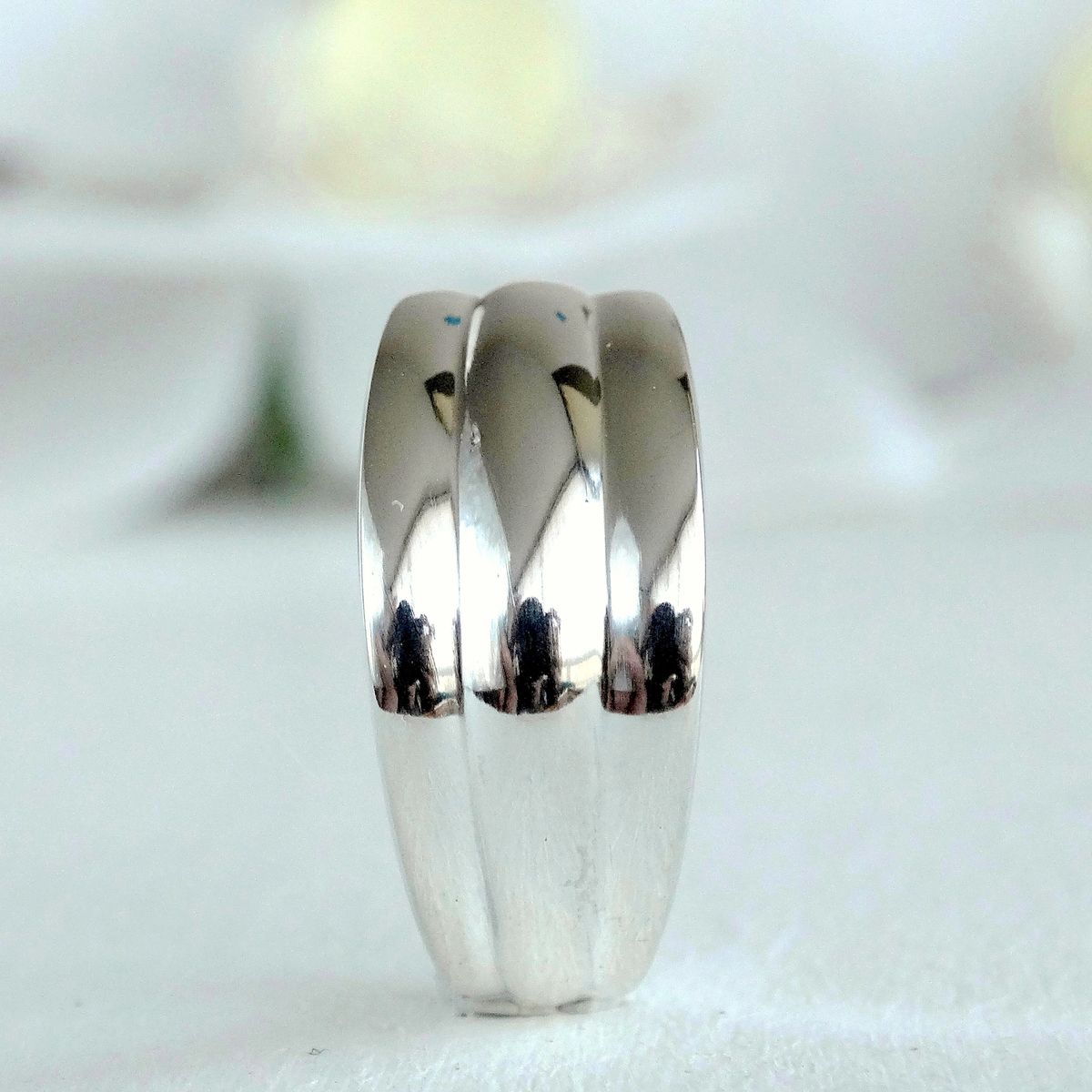 GENERICO - Anillo de Plata 950 Mujer - Triple Bombé