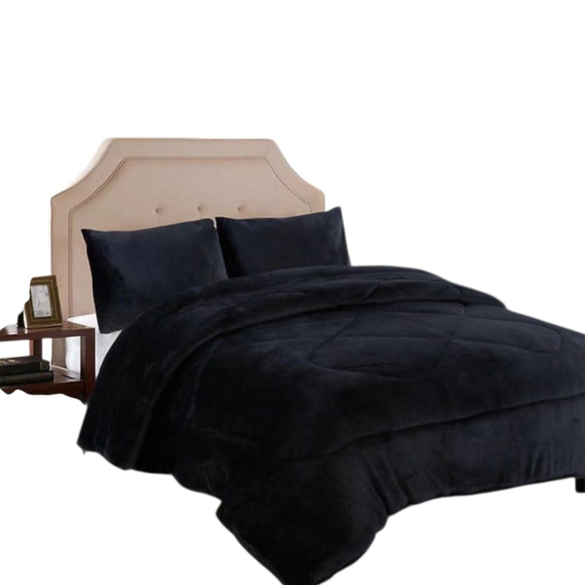 GENERICO - Cobertor Plush con Chiporro; 2 plazas , Negro