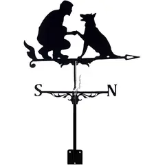 GENERICO - Veleta De Metal Con Soporte Para Techo Perro Y Hombre