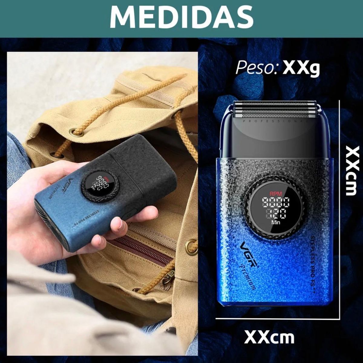 VGR - Maquina Afeitadora VGR V-77 Color AZUL