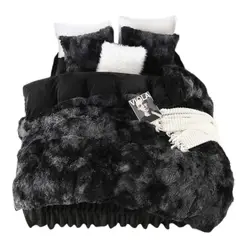 GENERICO - Cobertor Peludo con Chiporro; 2 plazas , Negro Jaspeado