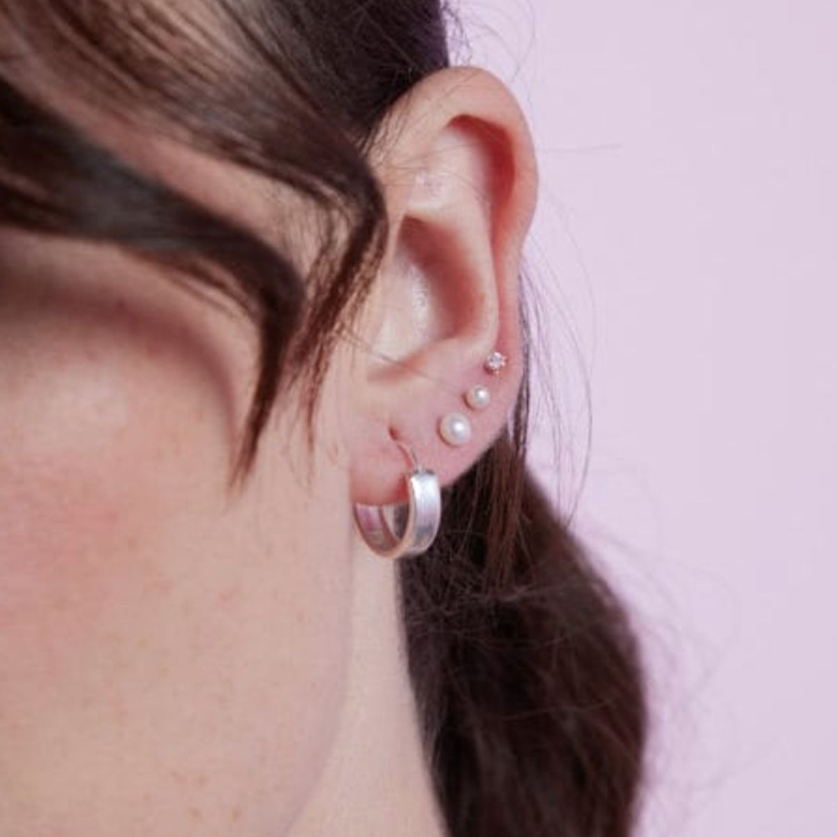 GOIA - Aros argolla recta 14 mm plata