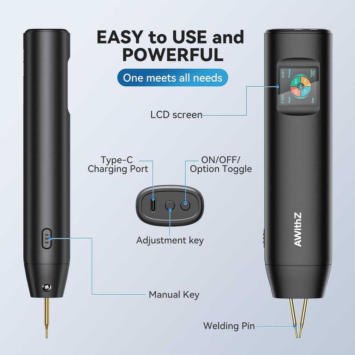 ADN - Soldadora Por Puntos Awithz H2 Con Pantalla Lcd Ajustable
