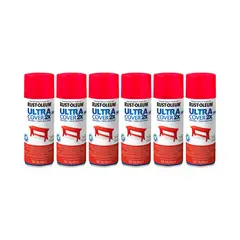 RUST-OLEUM - 6 Pack Pintura Ultra Cover 2X Multiuso Rojo Amapola Satinado 700050