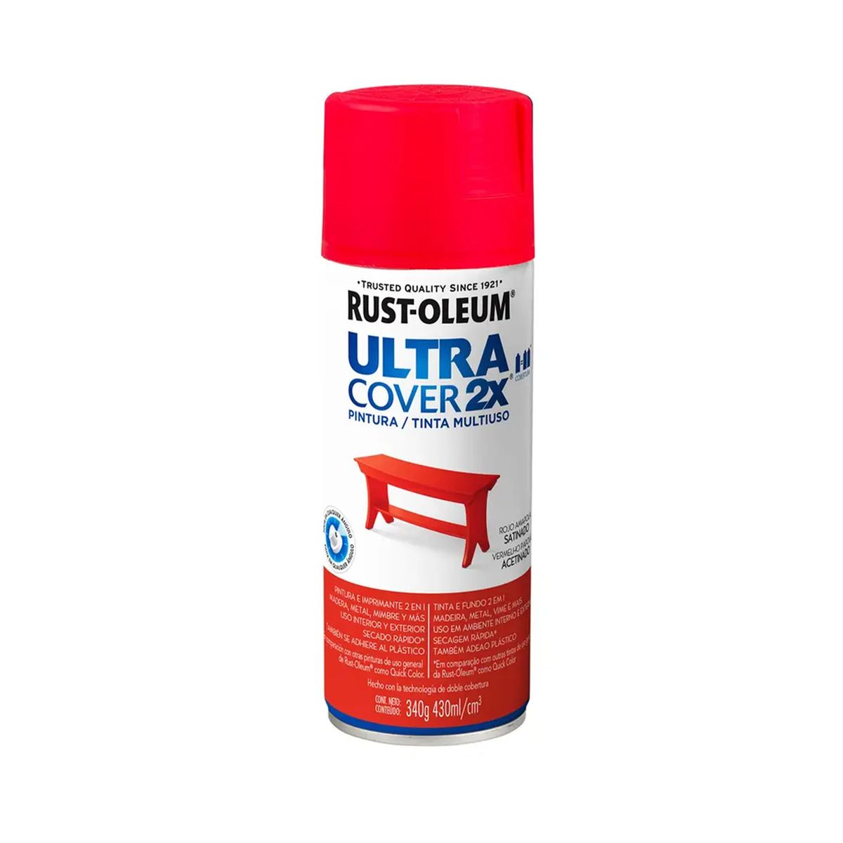 RUST-OLEUM - 6 Pack Pintura Ultra Cover 2X Multiuso Rojo Amapola Satinado 700050