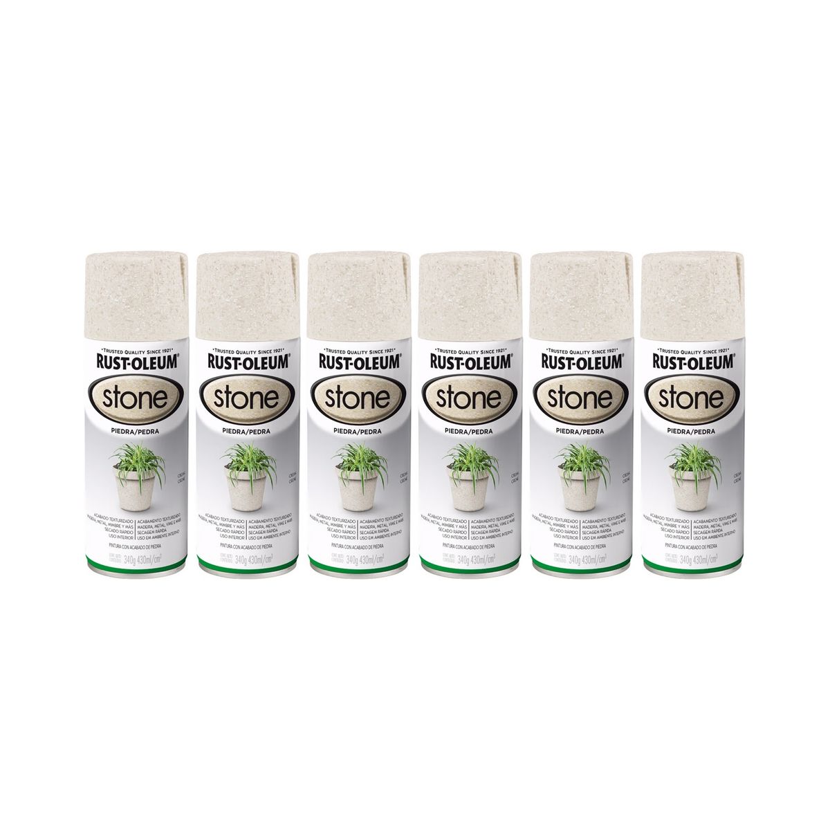 RUST-OLEUM - 6 Pack Pintura Acabado Piedra Crema Texturado 700134