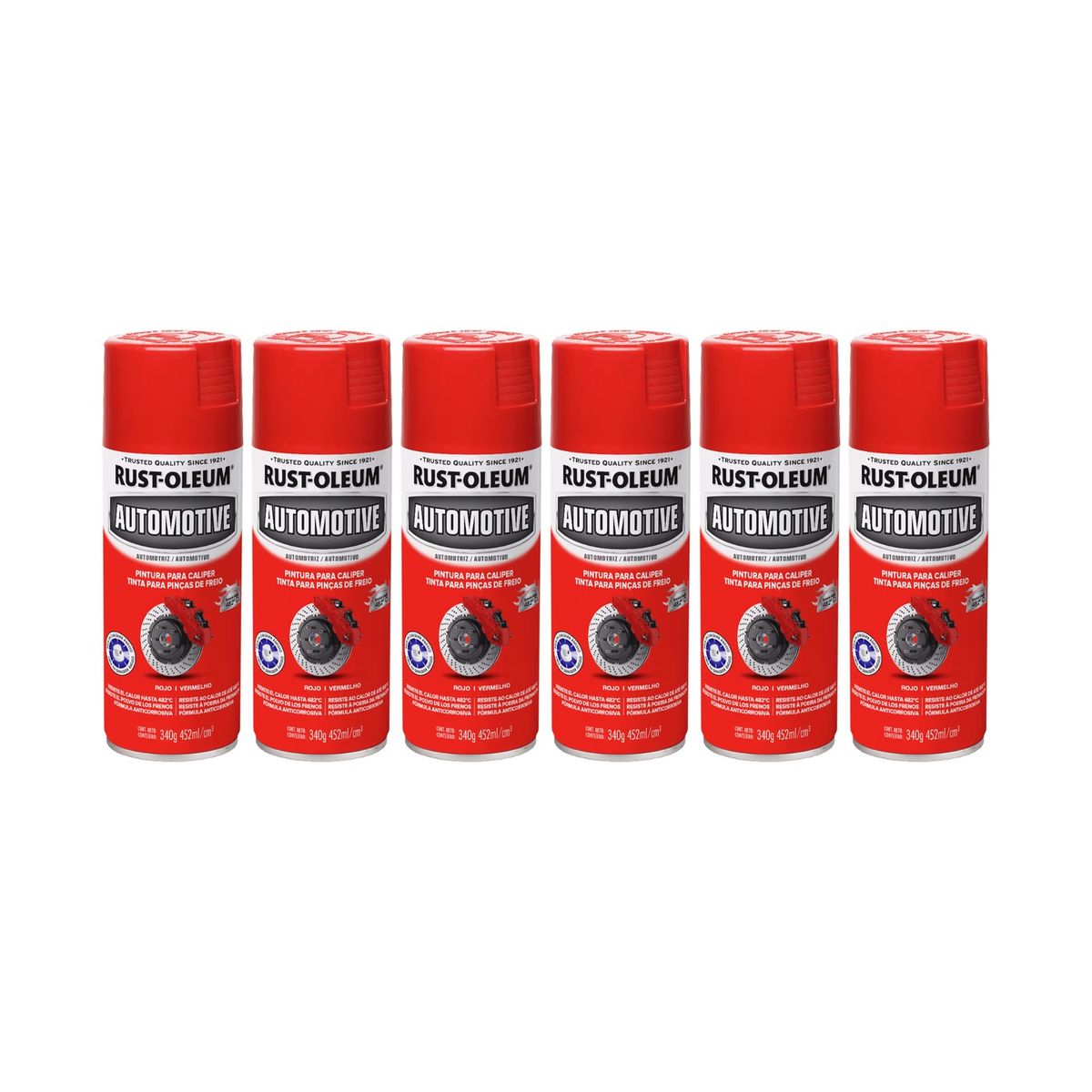 RUST-OLEUM - 6 Pack Pintura Automotive para Caliper Rojo 700235