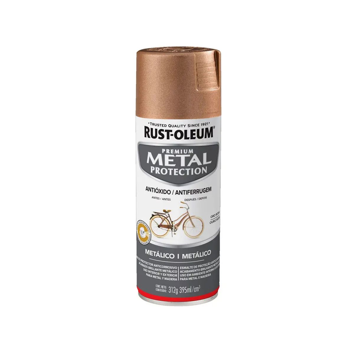 RUST-OLEUM - 6 Pack Pintura Metal Protection Anticorrosivo Metálico Oro Rosa 700223