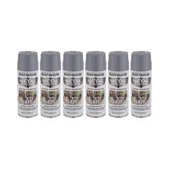RUST-OLEUM - 6 Pack Pintura Metal Protection Anticorrosivo Gris Humo Brillante 700204
