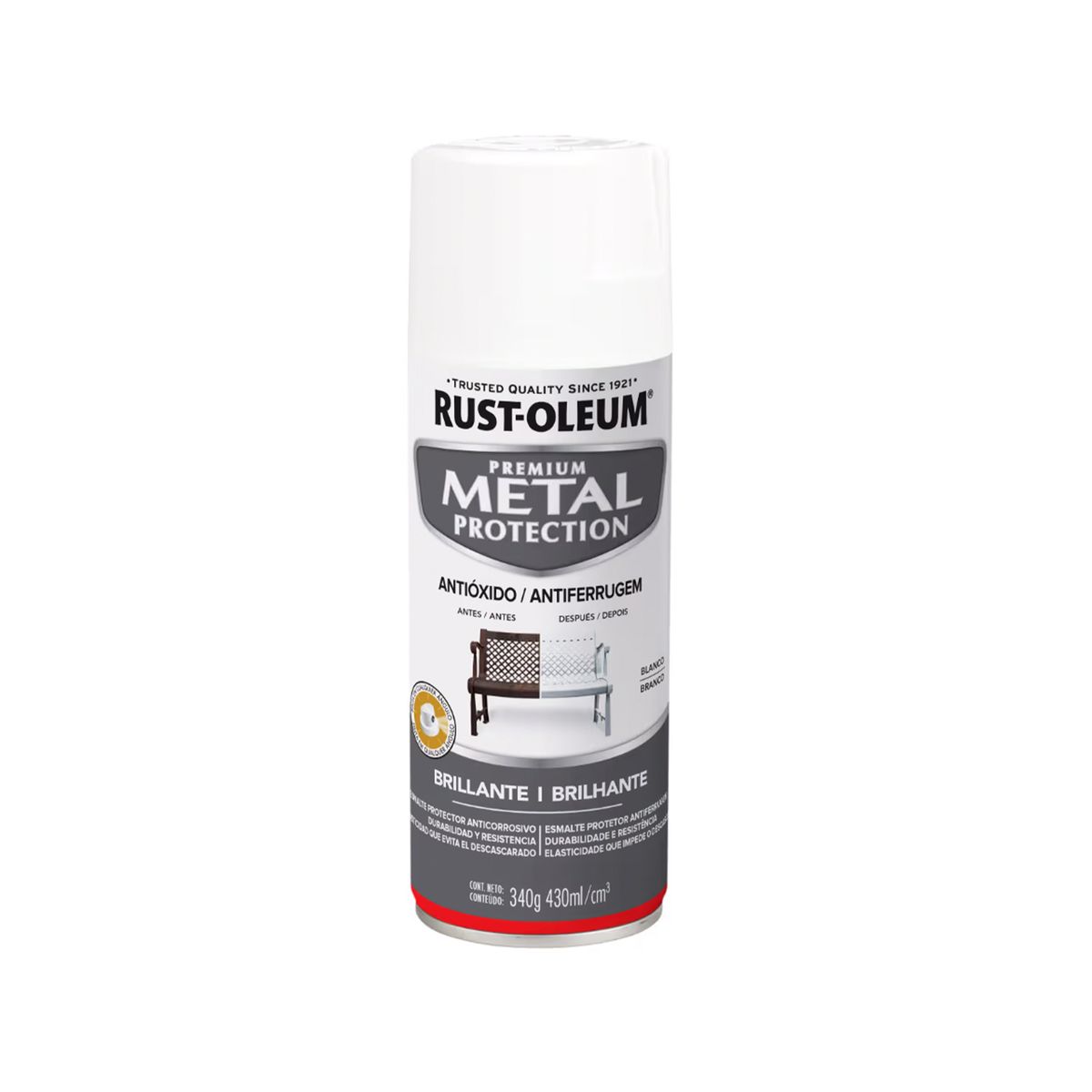 RUST-OLEUM - 6 Pack Esmalte Anticorrosivo Metal Protection Blanco Brillante 700201