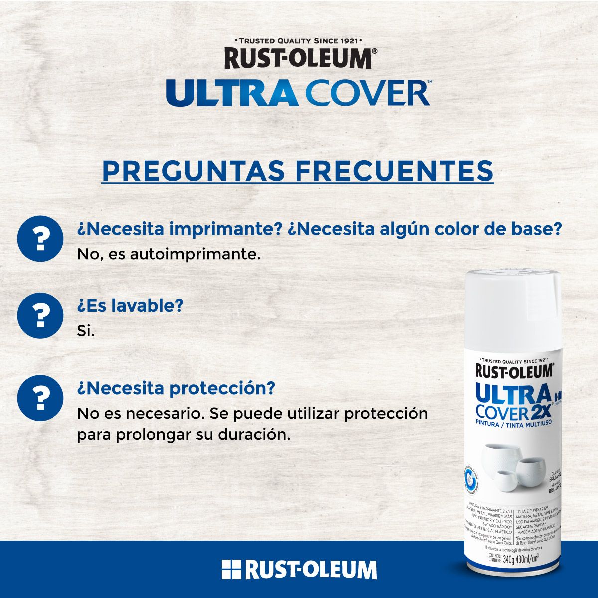 RUST-OLEUM - 6 Pack Pintura Ultra Cover 2X Multiuso Amarillo Oro Brillante 700059