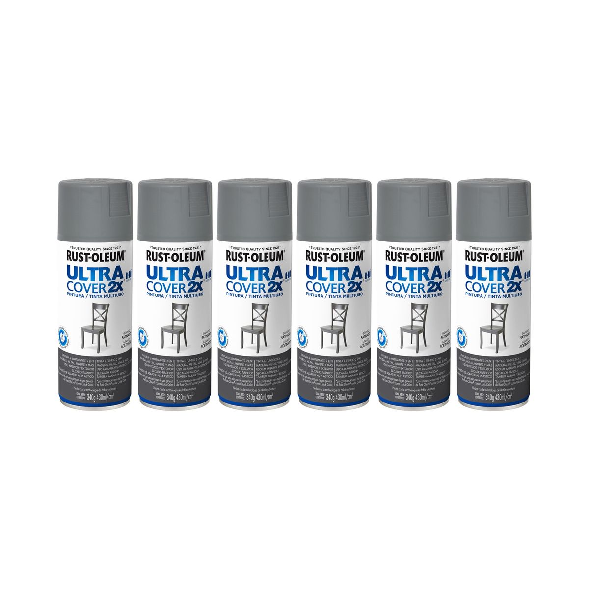 RUST-OLEUM - 6 Pack Pintura Ultra Cover 2X Multiuso Granito Satinado 700049
