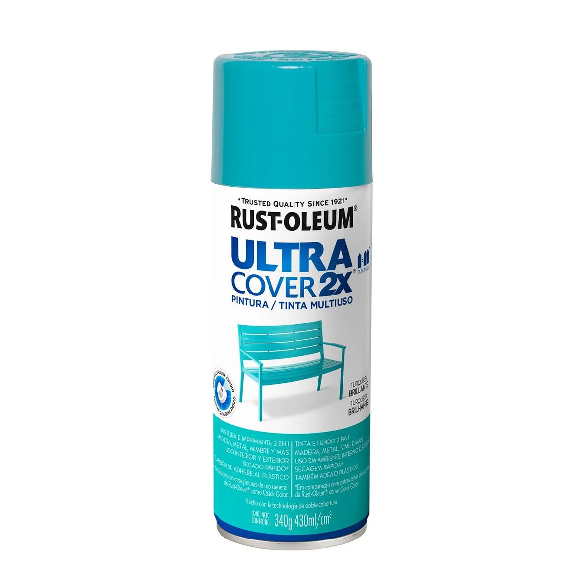 RUST-OLEUM - 6 Pack Pintura Ultra Cover 2X Multiuso Turquesa Brillante 700075