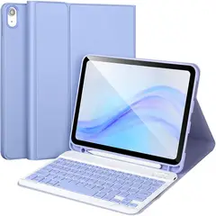 PUREPOWER - Funda con Ñ teclado para iPad Pro 12.9 - MORADO