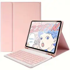 PUREPOWER - Funda con teclado para Galaxy Tab A7 10.4 - Rosa
