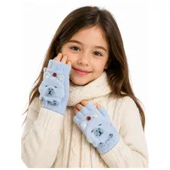QIKUN - Guantes Mitones 2 en 1 Capibara Guantes Infantil