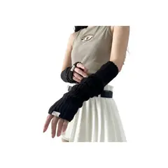 QIKUN - Guantes Largos Sin dedos De Lana