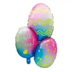 GENERICO - Globo metalico felices pascuas 56x73cm