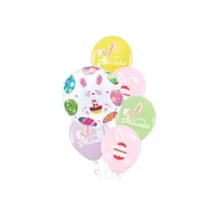 GENERICO - Set de globos conejo de pascua 6pcs