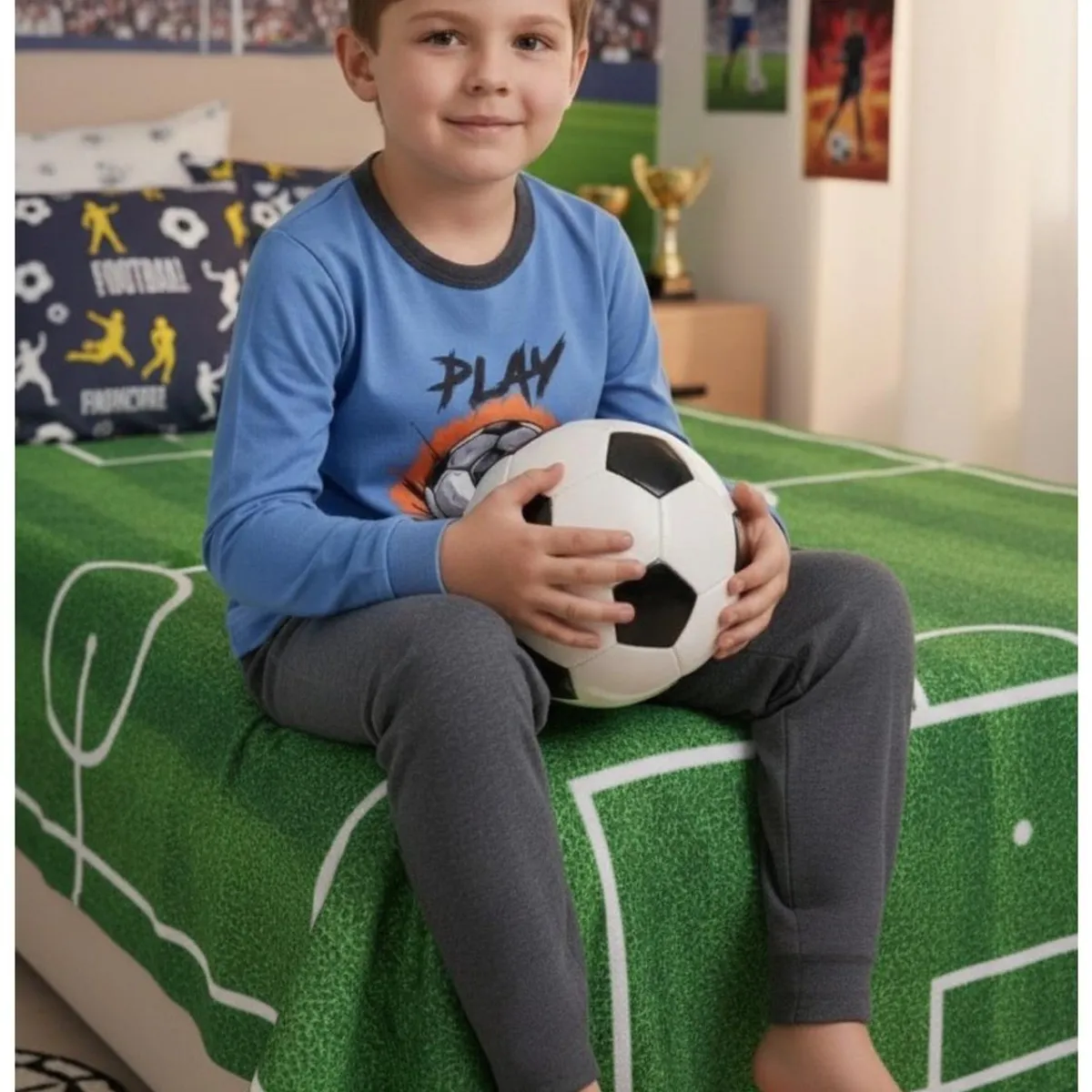 KOWHAI - Pijama Niño Algodón Estampado Football
