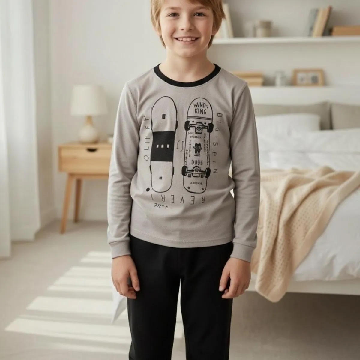 KOWHAI - Pijama Niño Algodón Estampado Skate