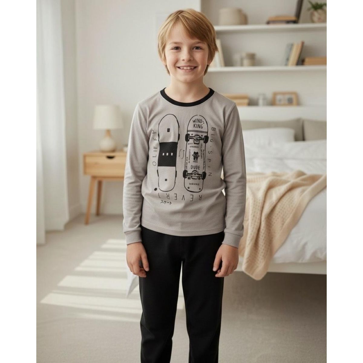 KOWHAI - Pijama Niño Algodón Estampado Skate