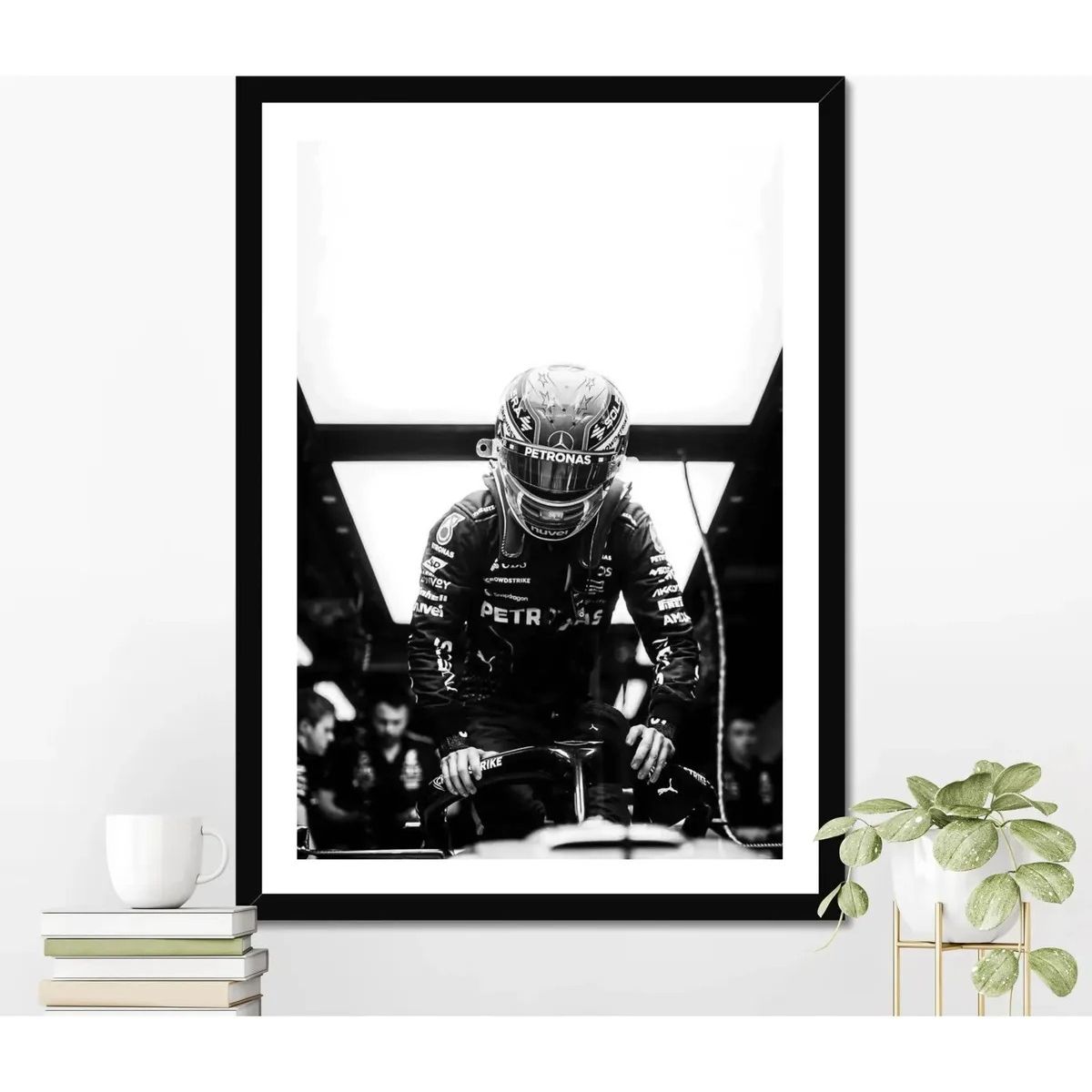 GENERICO - Cuadro Fórmula 1 Andrea Kimi Antonelli VII Mercedes Benz AMG F1 Decoración Automovilismo Marco Negro