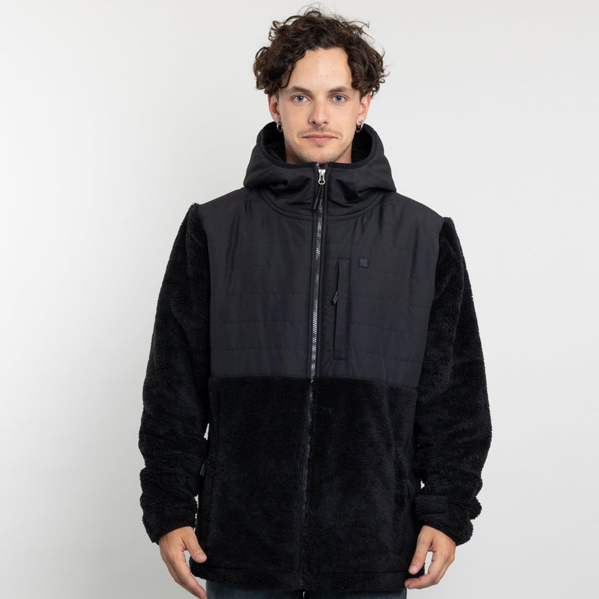 POLEMIC - Polerón Hombre Polar shaggy con gorro Polemic
