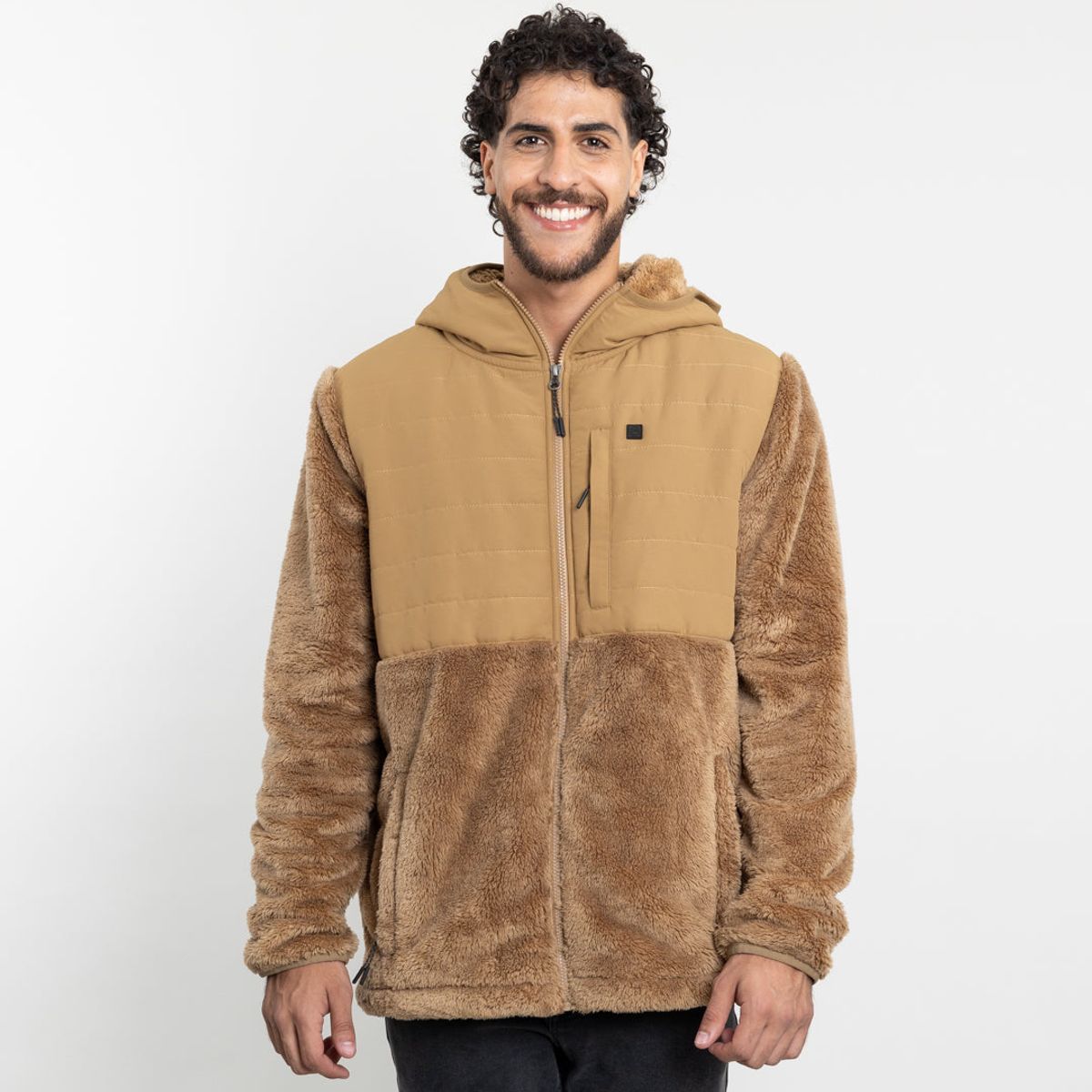 POLEMIC - Polerón Hombre Polar shaggy con gorro 8731 Polemic