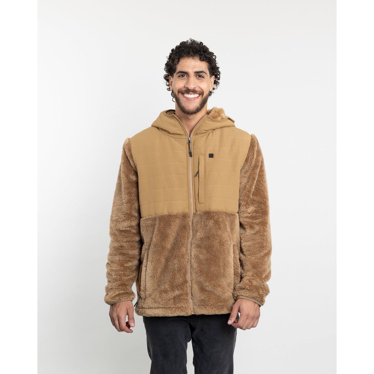 POLEMIC - Polerón Hombre Polar shaggy con gorro 8731 Polemic