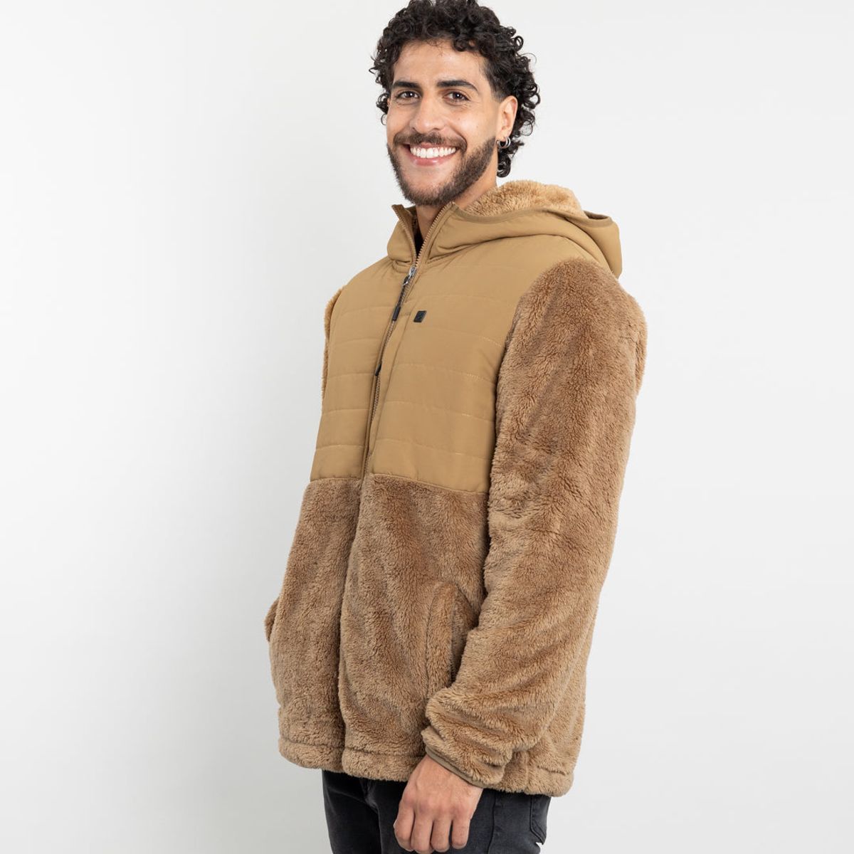 POLEMIC - Polerón Hombre Polar shaggy con gorro 8731 Polemic