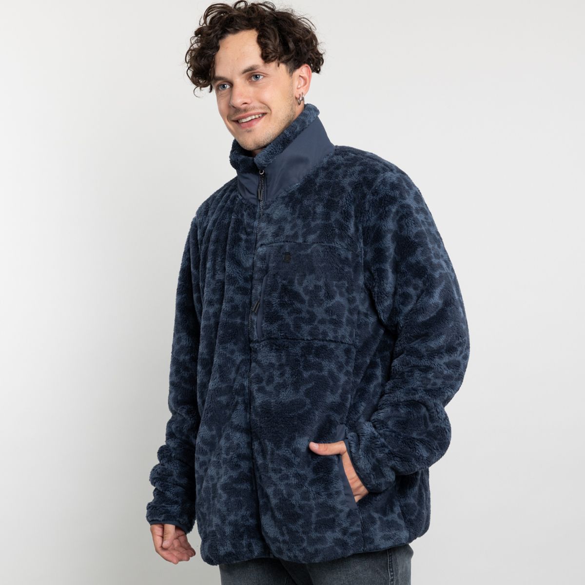 POLEMIC - Polerón Hombre Polar shaggy Print sin gorro Polemic