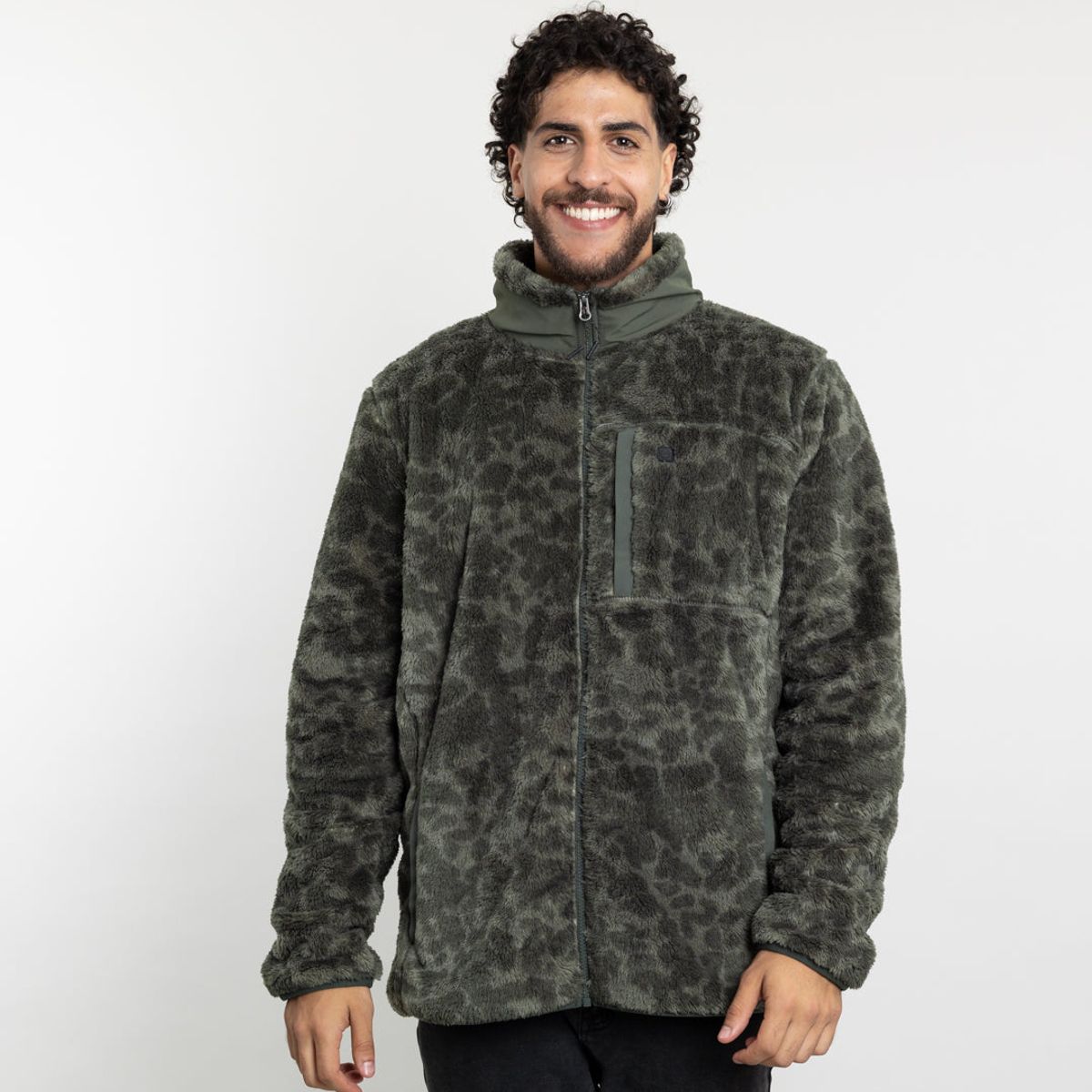 POLEMIC - Polerón Hombre Polar shaggy Print sin gorro Polemic
