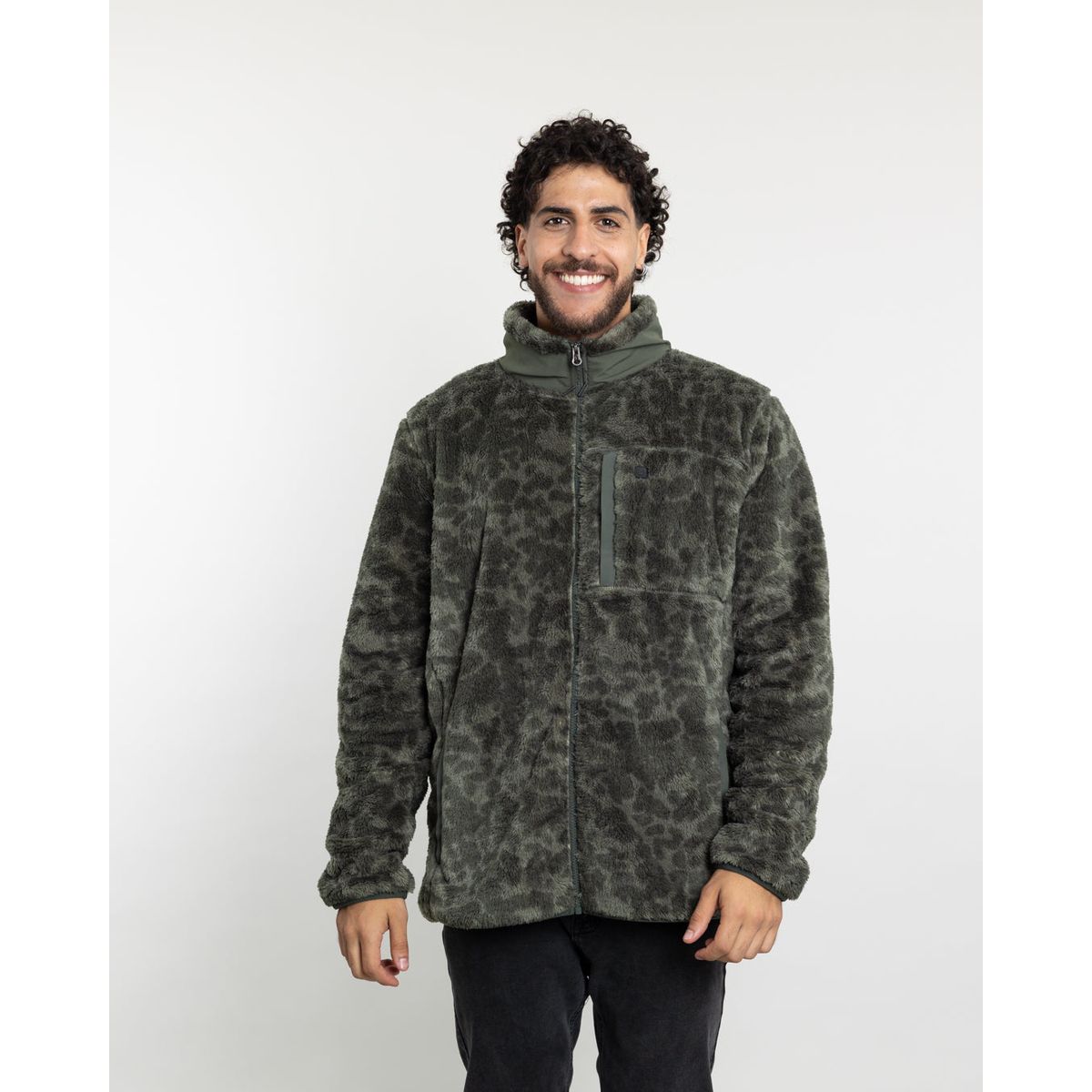 POLEMIC - Polerón Hombre Polar shaggy Print sin gorro Polemic