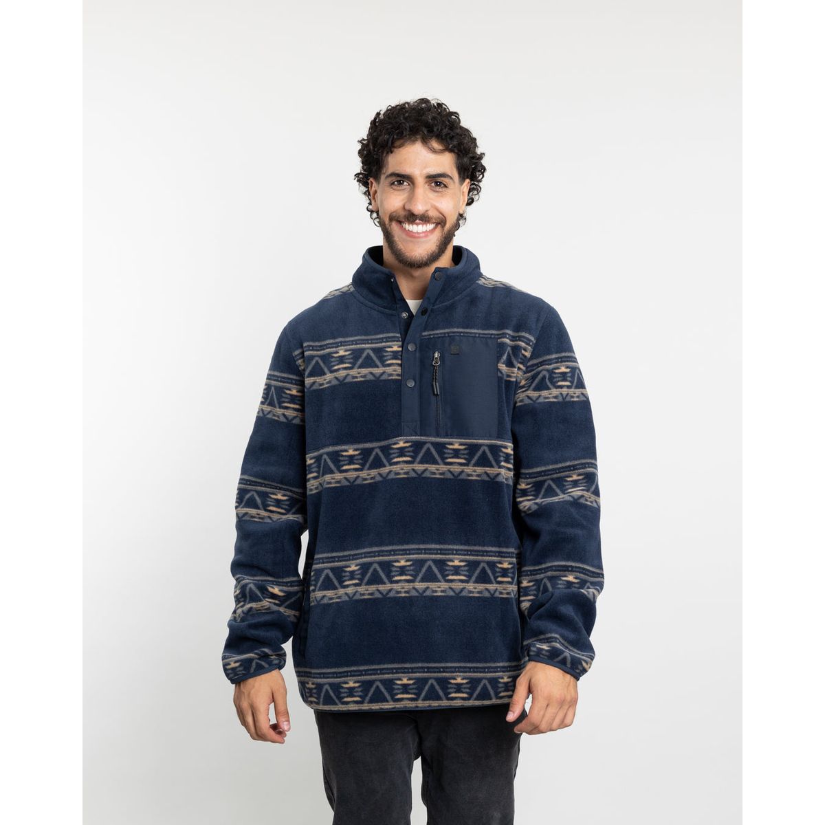 POLEMIC - Polerón Hombre Micropolar estampado sin gorro Polemic