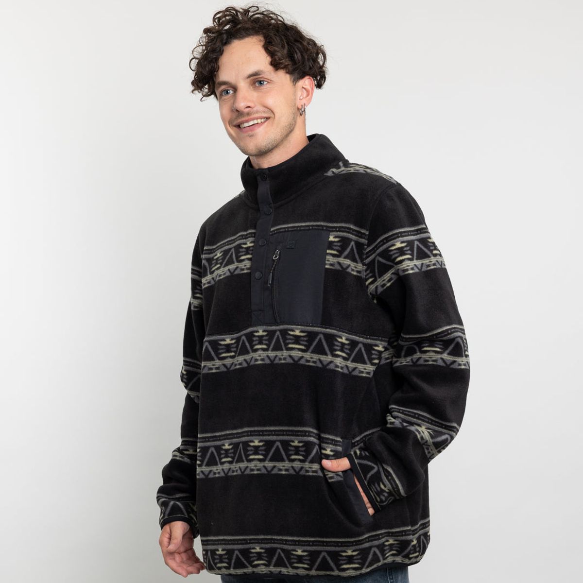 POLEMIC - Polerón Hombre Micropolar estampado sin gorro Polemic