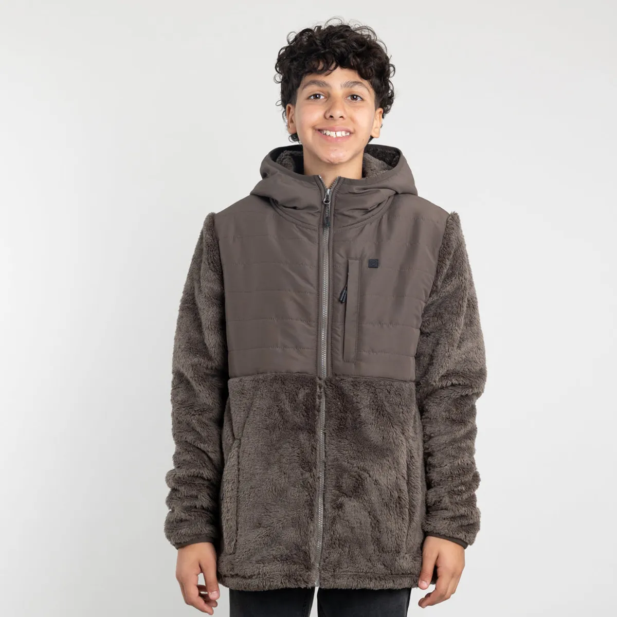POLEMIC - Polerón niño Polar shaggy con gorro Polemic