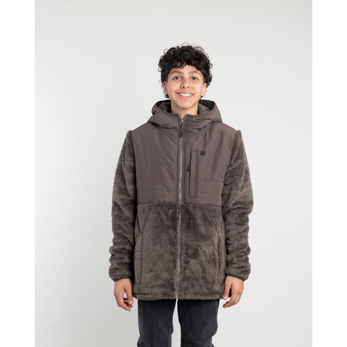 POLEMIC - Polerón niño Polar shaggy con gorro Polemic