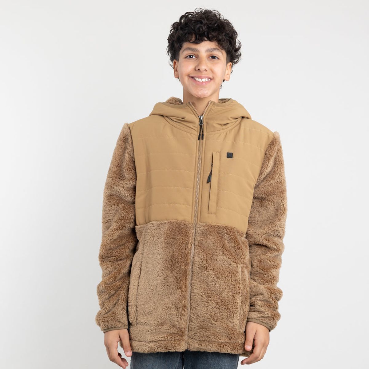POLEMIC - Polerón niño Polar shaggy con gorro Polemic