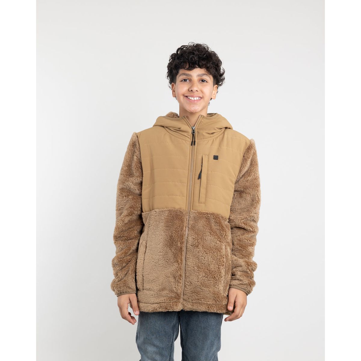 POLEMIC - Polerón niño Polar shaggy con gorro Polemic