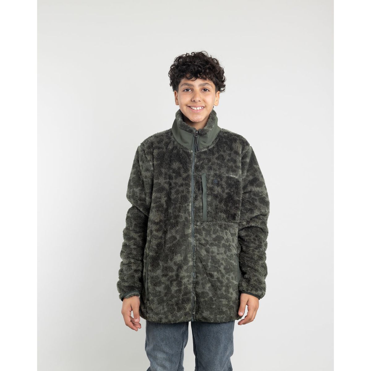 POLEMIC - Polerón niño Polar shaggy Print sin gorro Polemic