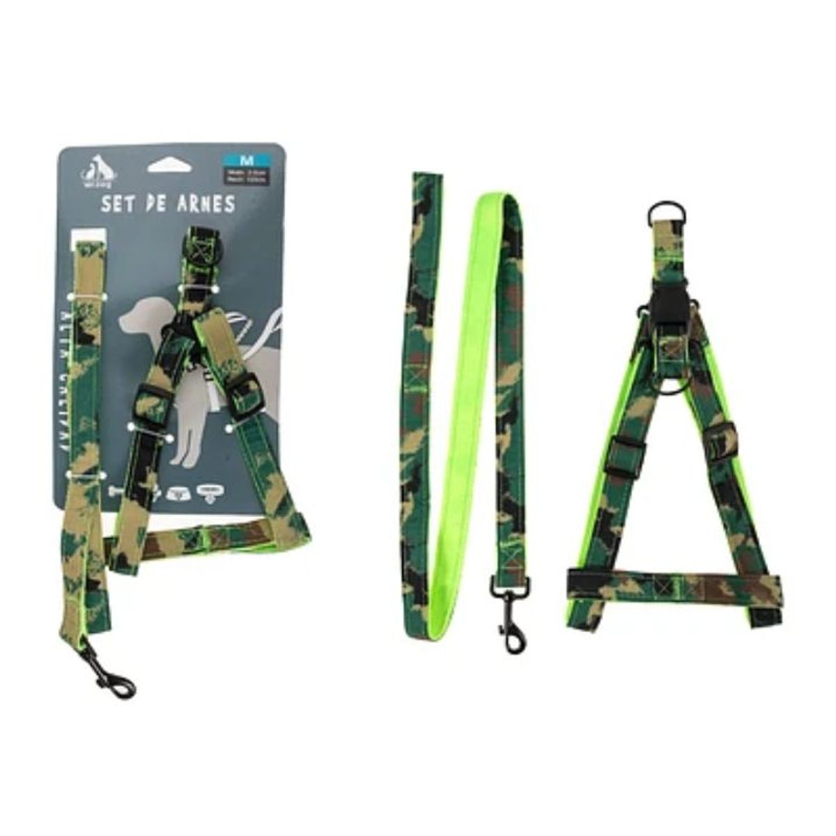 GENERICO - Set de arnés step in y correa camuflaje 2cm color aleatorio