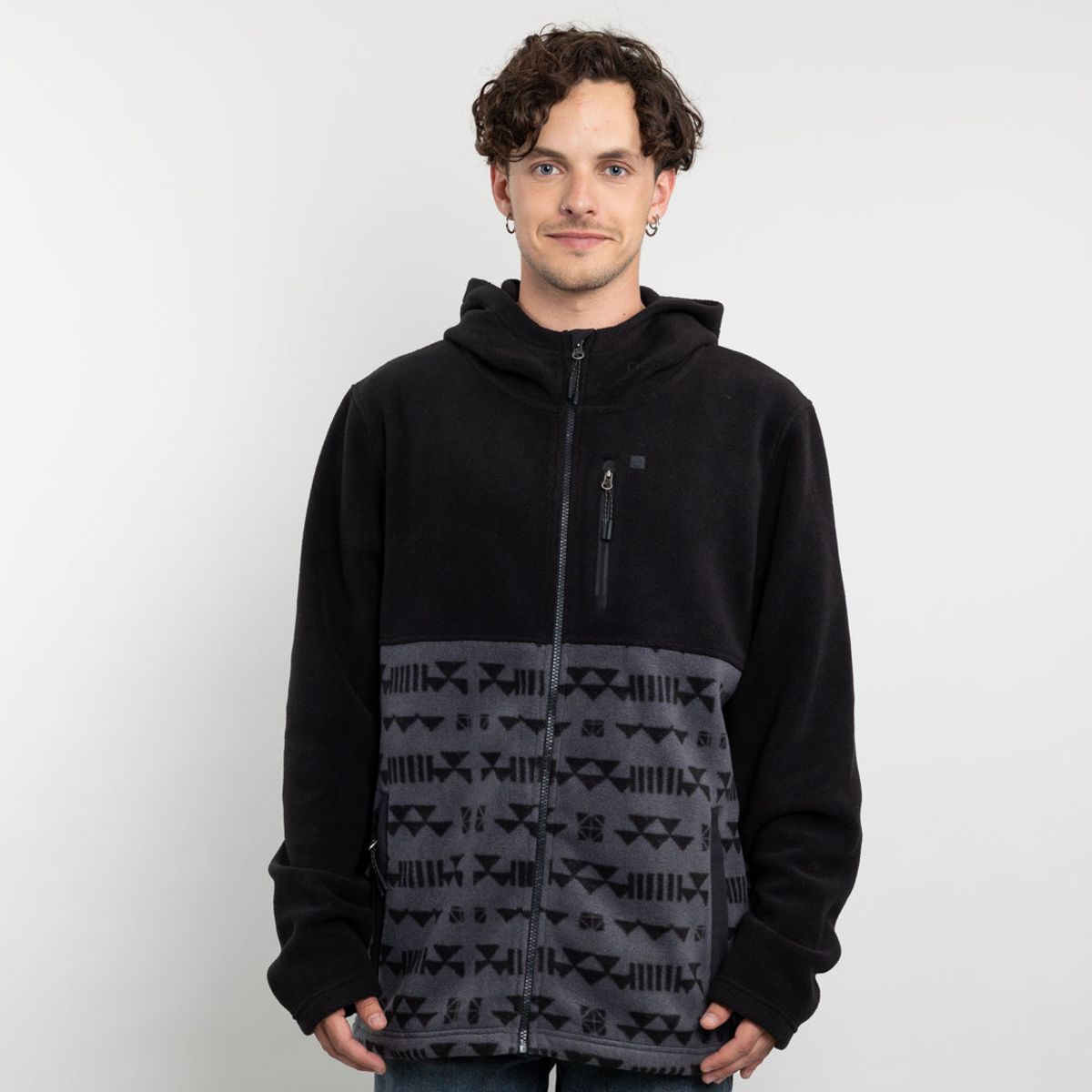 POLEMIC - Polerón Hombre Polar micropolar estampado con gorro Polemic