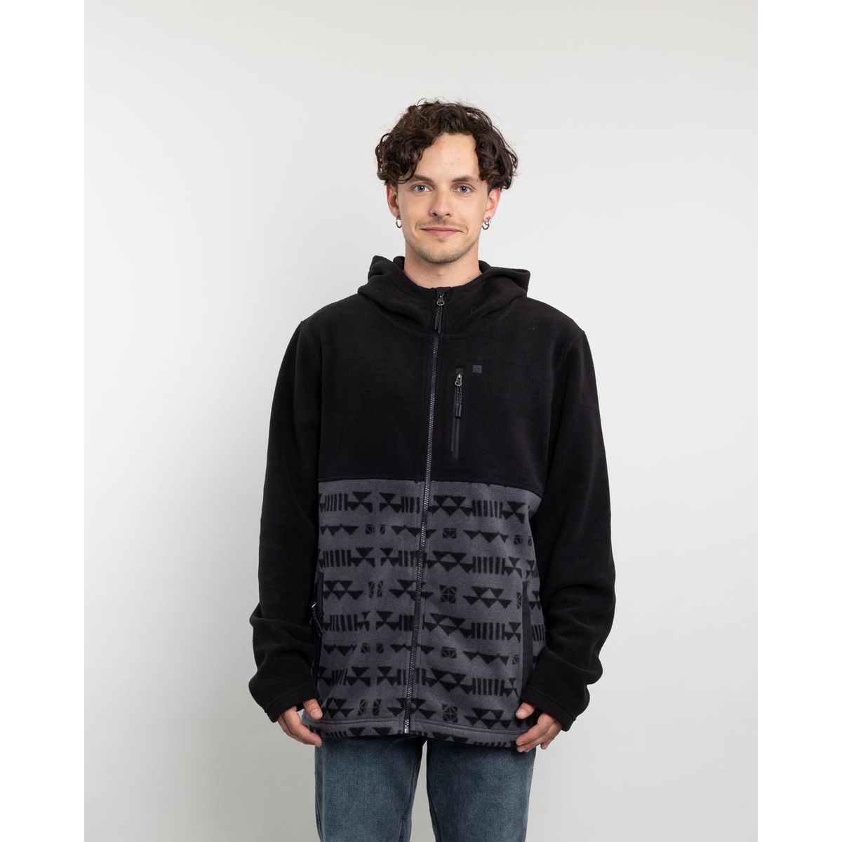 POLEMIC - Polerón Hombre Polar micropolar estampado con gorro Polemic