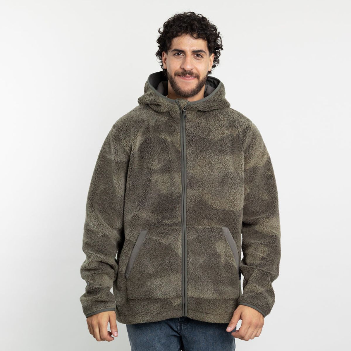POLEMIC - Polerón Hombre Mini Sherpa Print con gorro Polemic