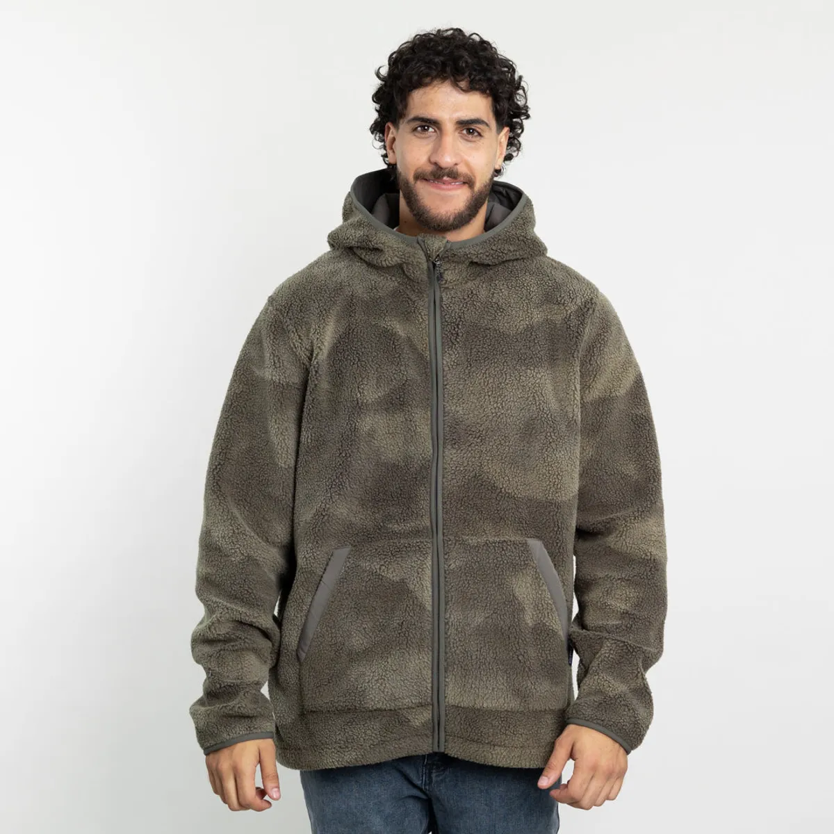 POLEMIC - Polerón Hombre Mini Sherpa Print con gorro Polemic