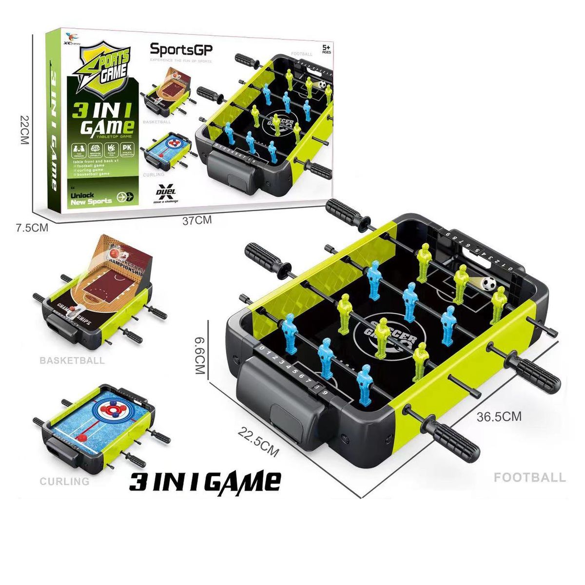 TOYNG - Juguete 3 En 1 Taca Taca, Basketbal Y Curling - Toyng