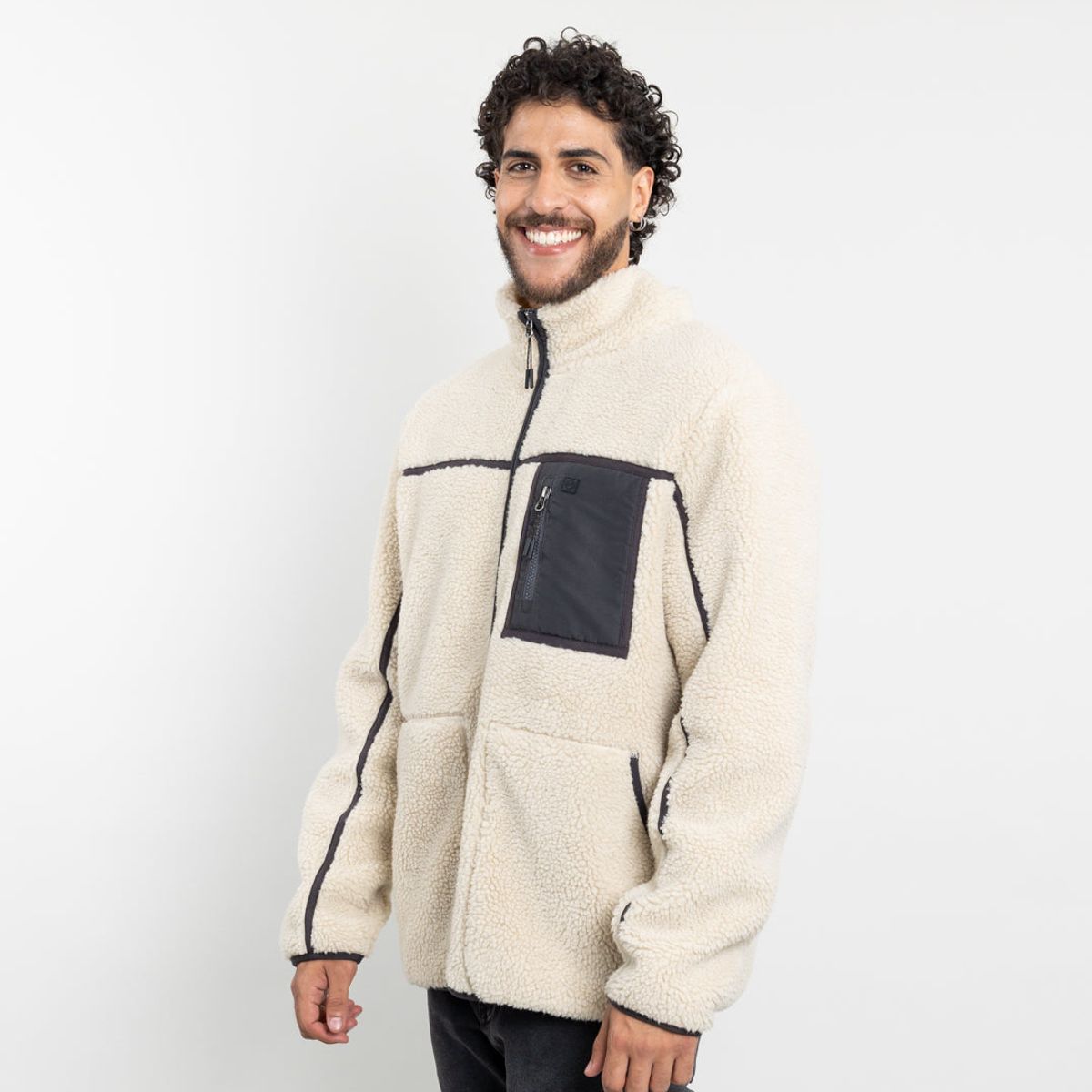 POLEMIC - Polerón Hombre Polar Sherpa forrado bonded Bicolor Polemic