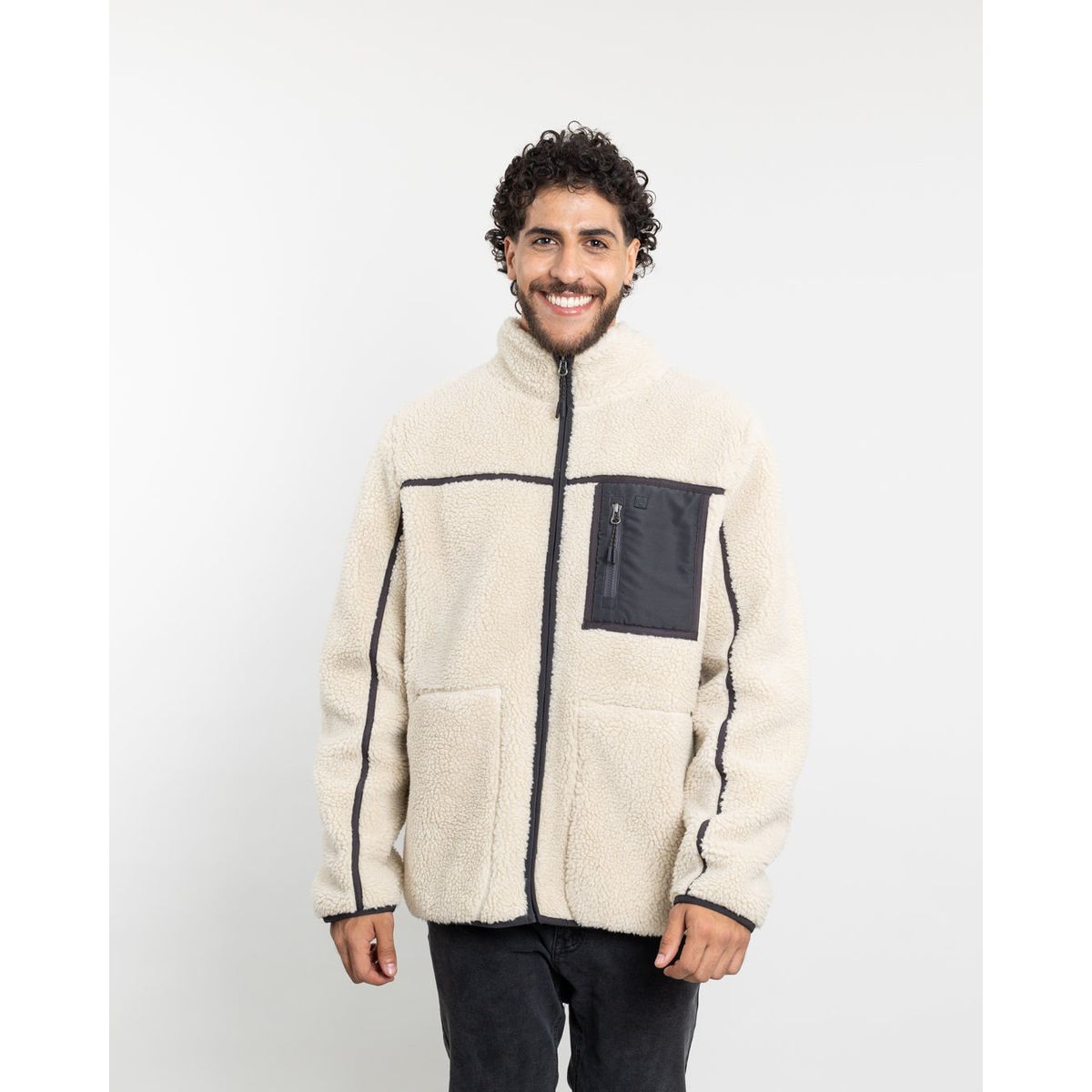 POLEMIC - Polerón Hombre Polar Sherpa forrado bonded Bicolor Polemic